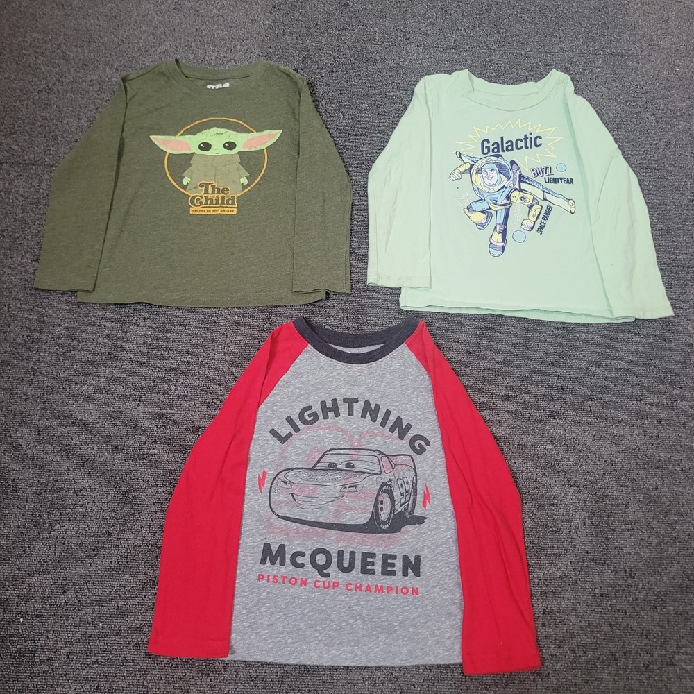 Jumping Beans Size 4T Graphic Tee Bundle Toddler Boys Star Wars Cars Buzz Lot